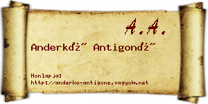 Anderkó Antigoné névjegykártya